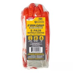 Large Nitrile Coated Work Gloves (5 Pack)