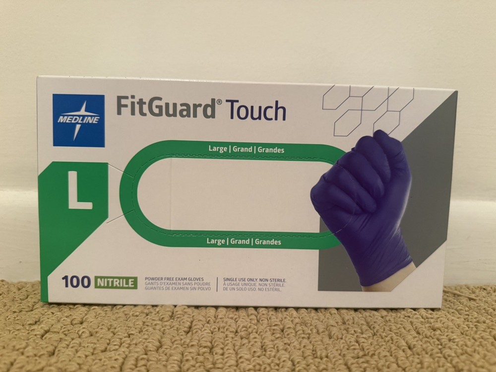 Medline FitGuard Touch Exam Nitrile Gloves, , LARGE, 100ct