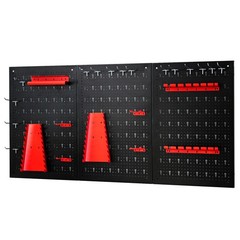 Pegboard Wall Organizer Kit 4 ft.Metal Toolboard W/ 3 Pegboards & 25 Accessories