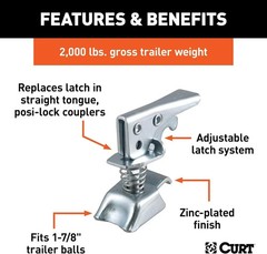 CURT 25094 Posi-Lock Coupler Replacement Latch for 1-7/8-Inch Trailer Hitch Ball