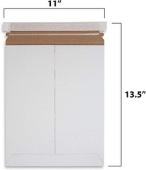 MT Products White Hard Stay Flat Mailing Envelopes 11″ x 13.5″ – Pack of 15