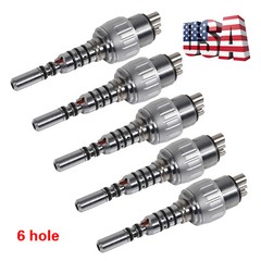 1-5*Dental LED Fiber Optic handpiece fit Kavo Multiflex Lux coupler 6 Hole OR
