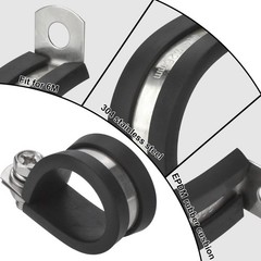 12 Pack Stainless Steel Cable Clamps 1 Inch Rubber Cushioned Insulated Clamp …