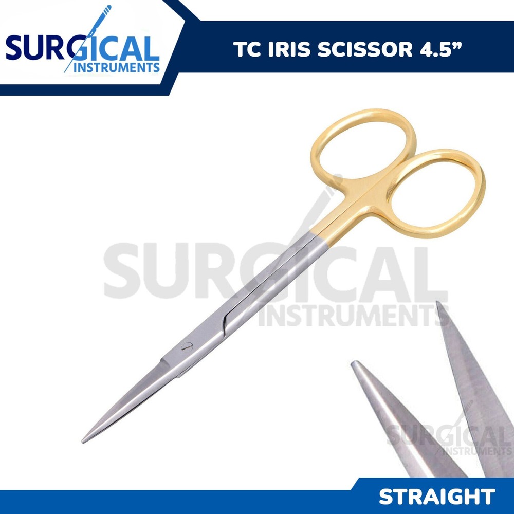 New Premium GERMAN TC Iris Scissors 4.5″ Straight Surgical Dental Instruments