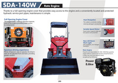 AGT SDA-140W Mini Skid Steer 0.8Ton Compact Wheel Loader Ride-on RATO Engine EPA
