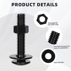 1/4-20 X 1-1/2″ Carriage Bolt Kit, Stainless Steel 304 Carriage Bolts Screws wit