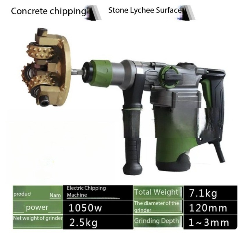 Handheld Electric Chipping Machine for Concrete Floors, Textured Finish