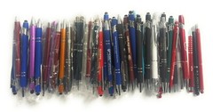 50ct Wholesale Lot Mixed Metal Misprint Pens: Retractable Click Ballpoint Gel