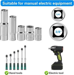 10-Piece] 10mm Socket Set, 1/4-Inch & 3/8-Inch Drive Impact Socket, 6-Point &…