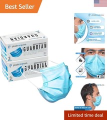 100 Blue 4-Ply ASTM Level 3 Face Masks – Tested & Latex Free for Ultimate Safety