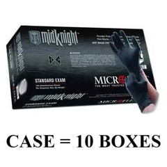 Microflex MIDKNIGHT Nitrile Gloves Powder Free MK296L CASE ( 10 BOXES) LARGE