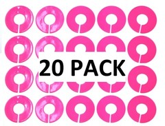 Plastic 20 QTY Clothing Size Rack Divider Blank Pink