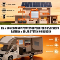 1500W Pure Sine Wave Power Inverter 12V to 110V 120V for LiFePO4 Lithium Battery