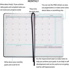 Premium UNDATED Weekly & Monthly Planner (Black)