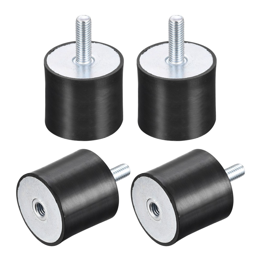 4pcs Rubber Mount M8 Male/Female Vibration Isolator Shock Absorber D40mmxH40mm