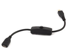 LoveRPi MicroUSB Male to Female Push On Off Power Switch Cable for Raspberry Pi3