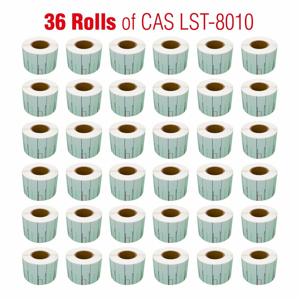 CAS LST-8010 Printing Scale Label, 58 x 40mm, UPC, “36 ROLLS” Per Case