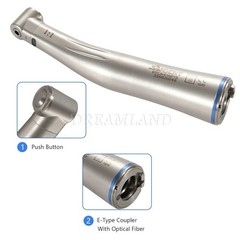 Dental 1:1 LED Light Fiber Optic Contra Angle Handpiece Fit E-type Motor DT USA