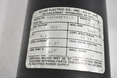 GLOBE ELECTRIC CO. SD216RFT1:1 B14684G 13524 ELECTRIC SERVO MOTOR MAX VOLT: 145
