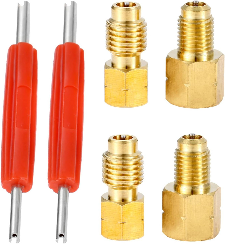 4PCS R1234yf Vacuum Pump Adapter,1/4” SAE Female FL x 1/2″ LH-Male & 1/2″ LH…