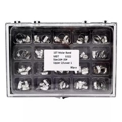 80Pcs Dental Orthodontic Bands with Buccal Tube 1st Molar MBT 022″ 16#-35#