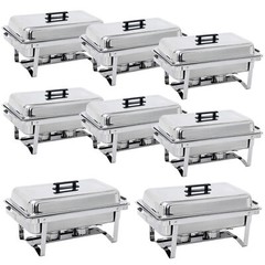 8 Pack Stainless Steel Chafer Chafing Dish Sets Catering Food Warmer 8 QT