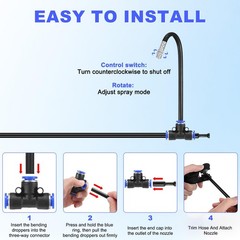 1-Set Drip Irrigation System, 20Ft 5/16″ Hose Garden Watering Misting System …