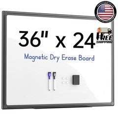 36 X 24 inches Magnetic Dry Erase Board with Aluminum Frame, Whiteboard