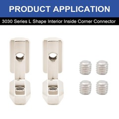 26 PCS 3030 Inside Joint Corner Brackets Set Silver Aluminum Extrusion Kit