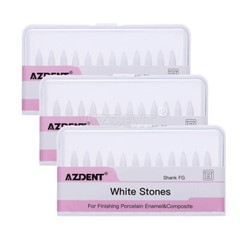 36pcs AZDENT Dental Flame White Stone Polishing FG Burs Abrasion Point Bur FL2