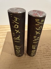 4140 Hot Rolled Steel Bar Round Stock Heat Treated 1 1/2” OD x ~ 6 1/4” Lot of 2
