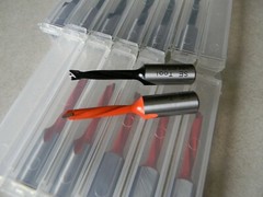 13 pc. line boring bit 5mm, 57mm long, 10mm shank, 7 RH and 6LH