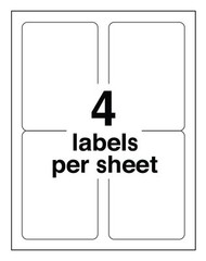 WING OFFICE Premium Shipping Labels Blank Self Adhesive 4 per Sheet 4″ x 5″