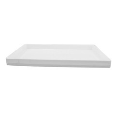 Heavy Duty Jet-Stone 2 Compartment Stackable Plastic Tray Organizer Black/White