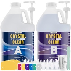 Epoxy Resin 1 Gallon, Crystal Clear Epoxy Resin Kit, High Gloss, Self Levelin…