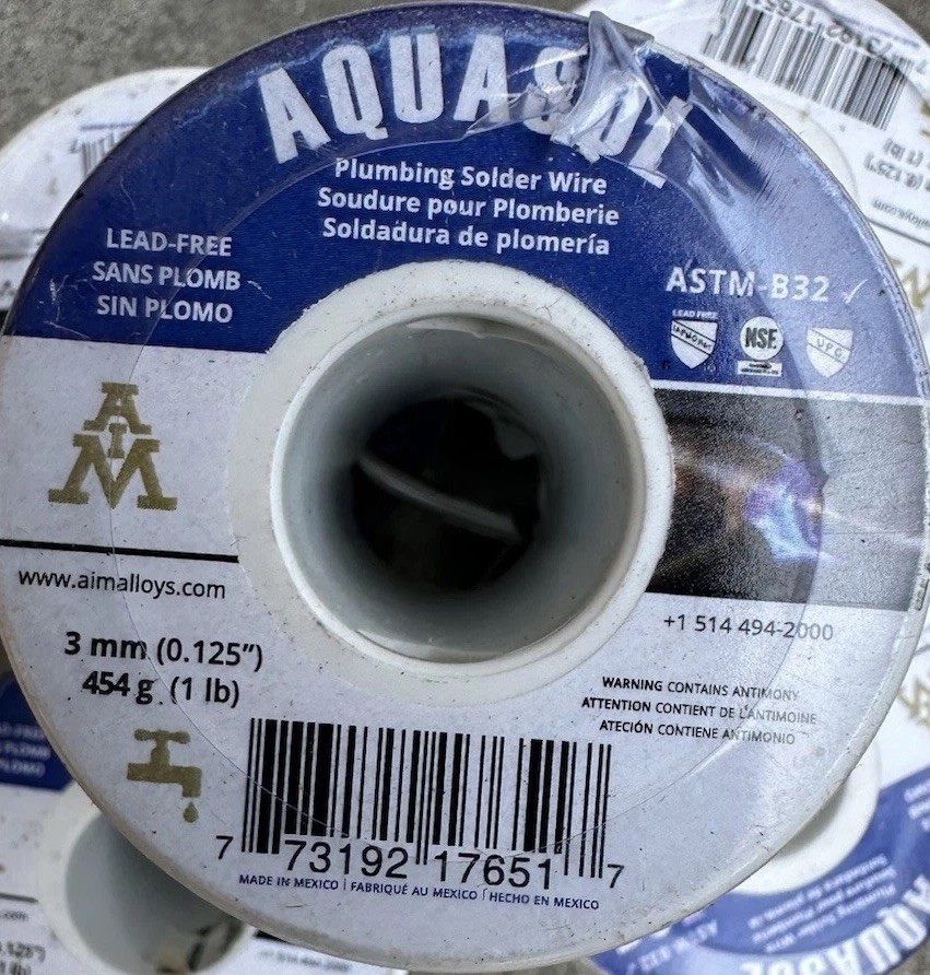 LOT Of 4 AQUASOL One Pound Solder Rolls – Plumbing – 5 Pounds Total Brand New