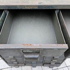 Vintage Hobart Industrial Steel Metal Parts Cabinet Machinist 27-Drawer Green