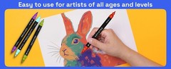 24 Metallic Acrylic Paint Markers – Paint Pens for Drawing, Brush + Fine Tips –