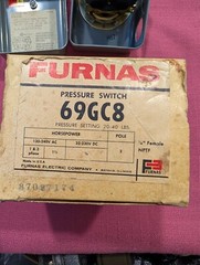 Furnas Electric Pressure Switch 69GC8 20-40 Pounds 2 Pole 120-240 V AC Open Bx