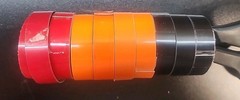 DYMO Organizer Xpress & Labeling Tape Lot Orange Red Black Blue Brown 3/8″