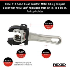 Lightweight Close Quarters Tubing Cutter with Ergonomic Grip & Automatic Feed