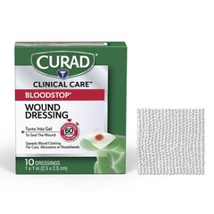 CURAD BloodStop® Wound Dressing | 1” x | 10 Count (Pack of 1), Cur0055