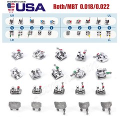 Dental Orthodontic Brackets Braces Roth/mbt 022/018 3/345 Hk/Ni-Ti Arch Wires