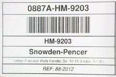 Snowden-Pencer 88-2012 Tebbet Precision Knife Handle, Str, 10-15 Blades, 5-1/8in