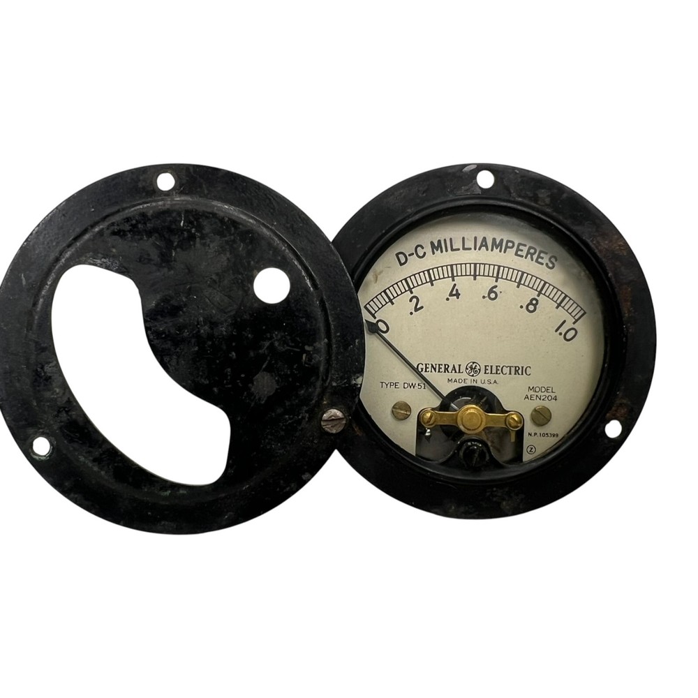 General Electric GE Model AEN 204 DW-51 0-1 Milliamperes DC Panel Meter Tested