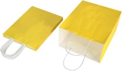 100 Pack 8×4.75×10 Inch Medium Yellow Kraft Paper Bags with Handles Bulk for …