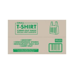 Small T-Shirt Carry-Out Bags, 7″ x 5″ x 15″ (2000 ct.)