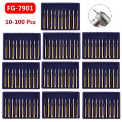 Dental Tungsten Carbide Gold Burs FG7901 Trimming / Finishing / Polishing Flame
