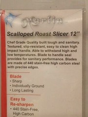 ROAST SLICER/Marlin Scalloped /High Carbon Steel 12″ Blade 75735 Chef Grade Qty