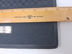 Coach Monogram Folder Portfolio Black For Writing Paper Pad Documents Holder